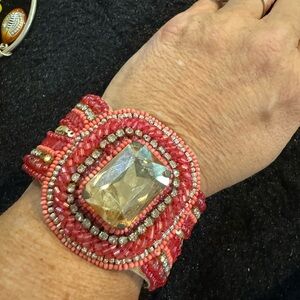 Elegant Red Beaded Bracelet